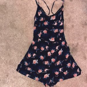 navy blue hollister romper shorts